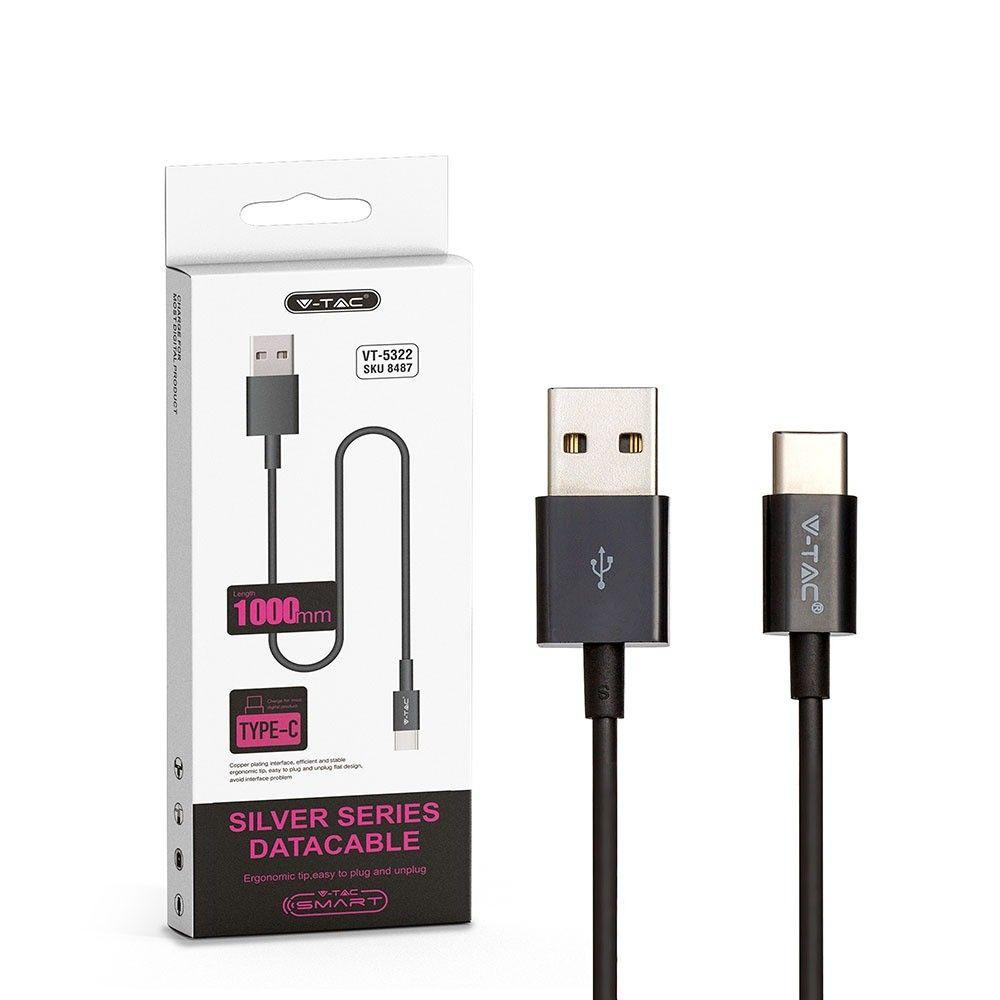 Przewód USB typ: C, 1m, Czarny, VTAC, SKU 8487