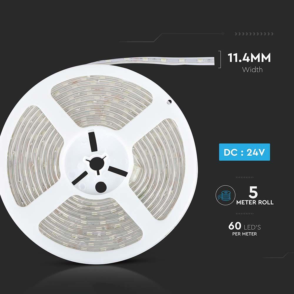 VT-5050 60 10W/M LED STRIPLIGHT 3000K IP65 24V (5M/ROLL)(PRICE PER M)