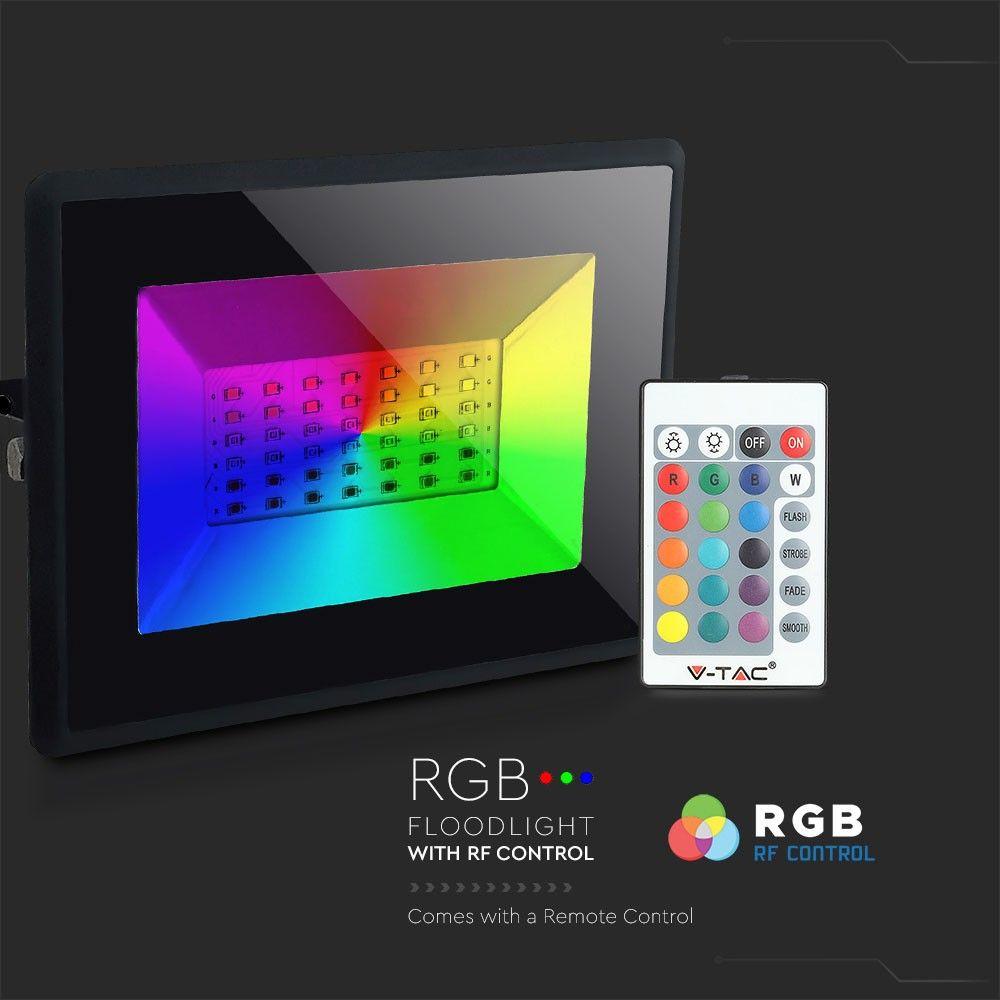 VT-4932 30W LED FLOODLIGHT RGB (DIMMABLE VIA REMOTE CONTROL)