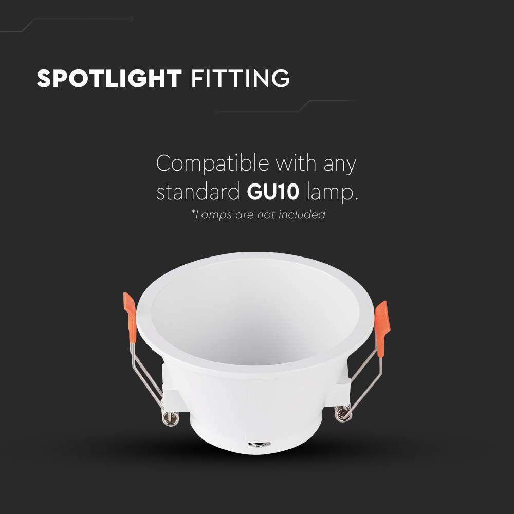 VT-925 GU10 FITTING ROUND WHITE