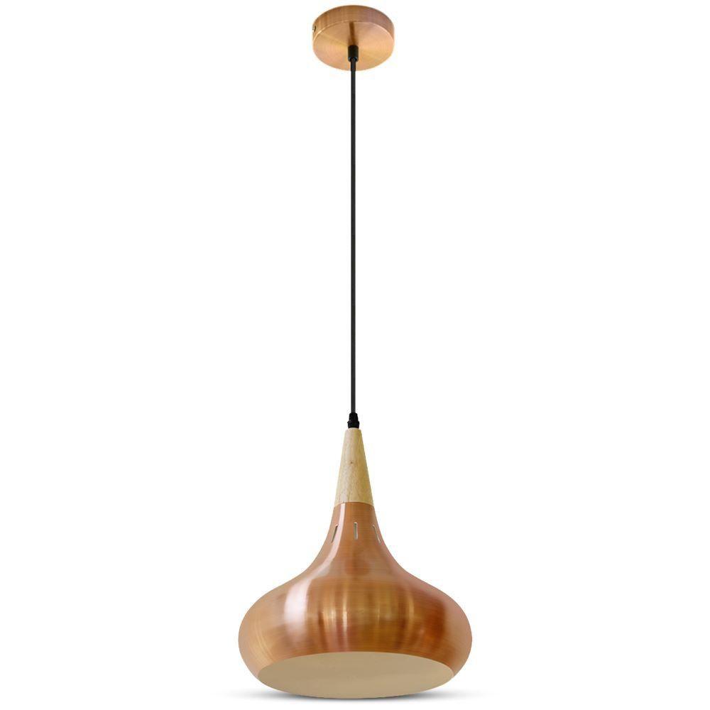 VT-7225 E27 PENDANT LIGHT-RED BRONZE CANOPY+METAL LAMPSHADE