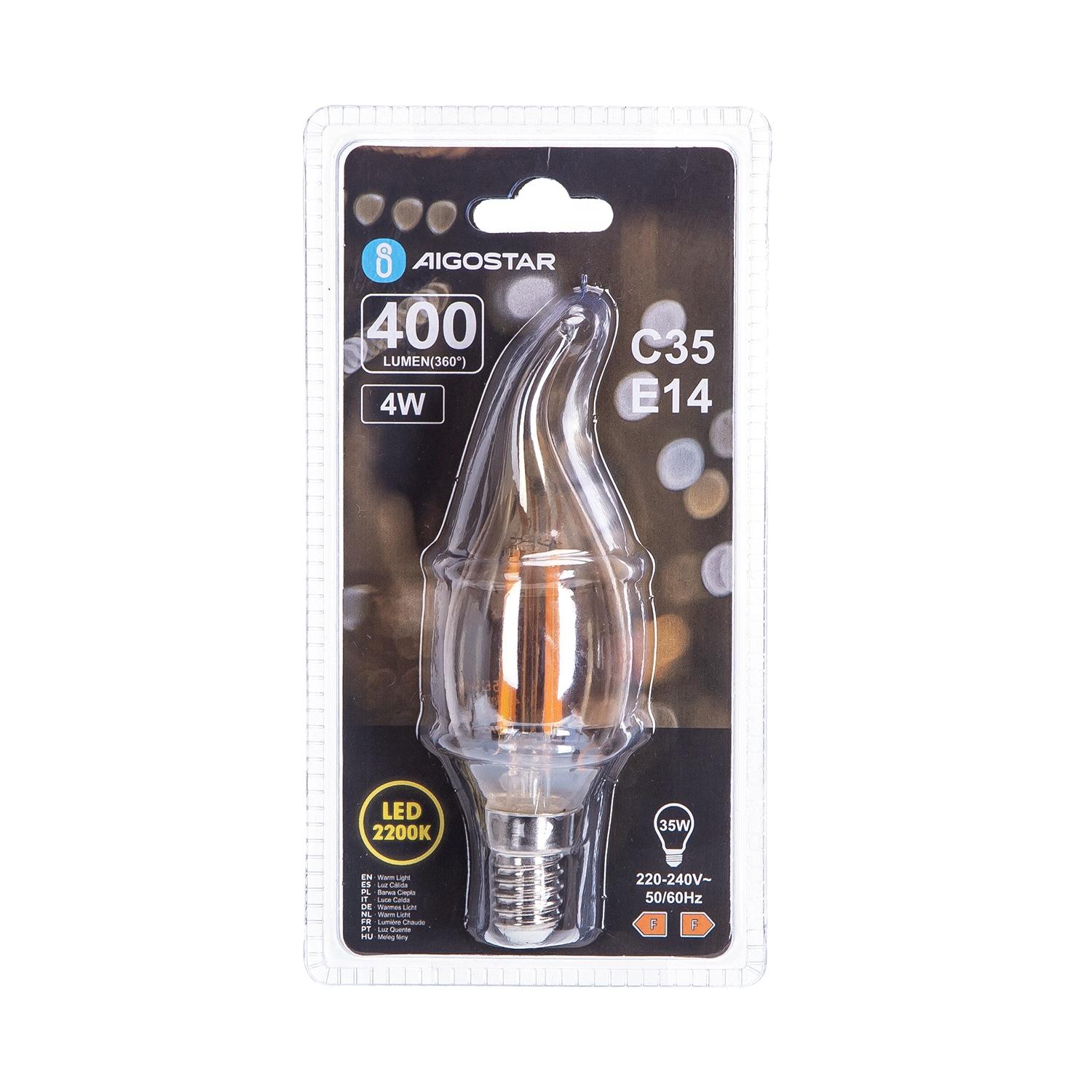 LED Wind Blow Filament Bulb C35 E14 4W