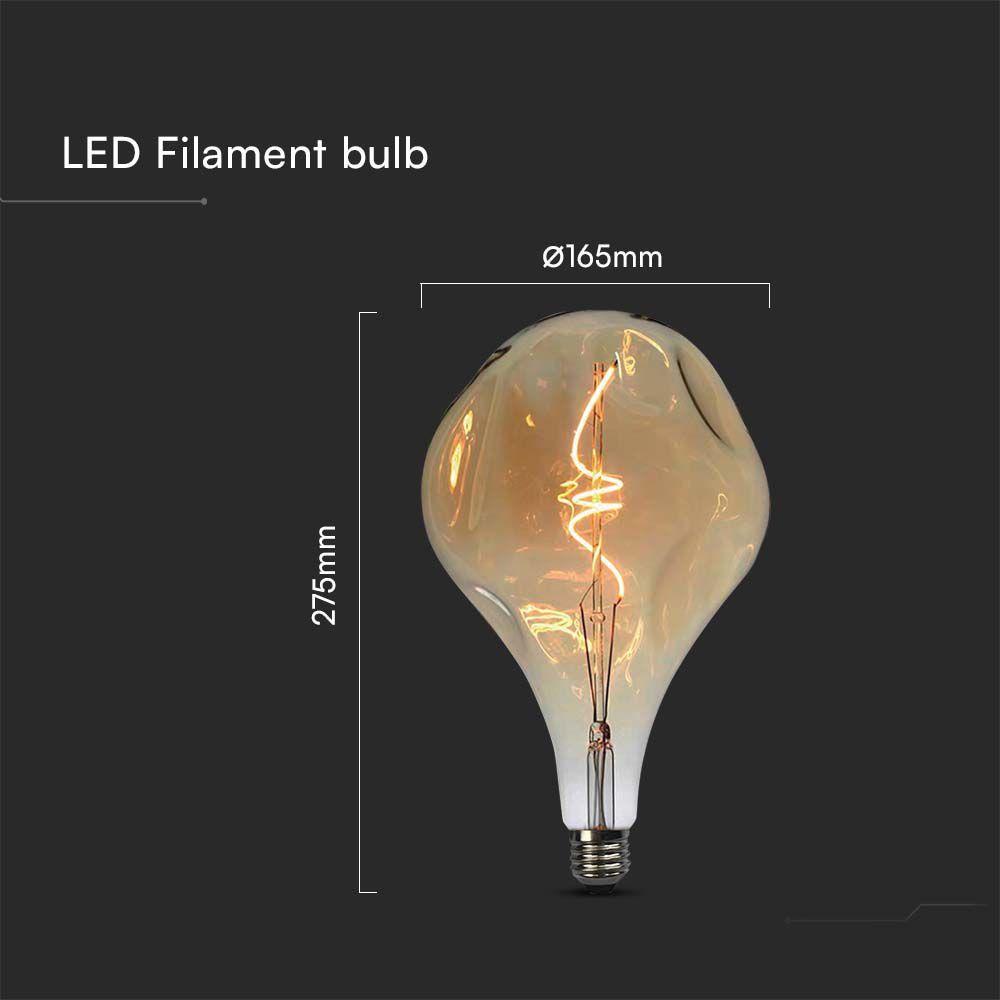 VT-2269 4W A165S SPIRAL FILAMENT BULB 2700K AMBER GLASS