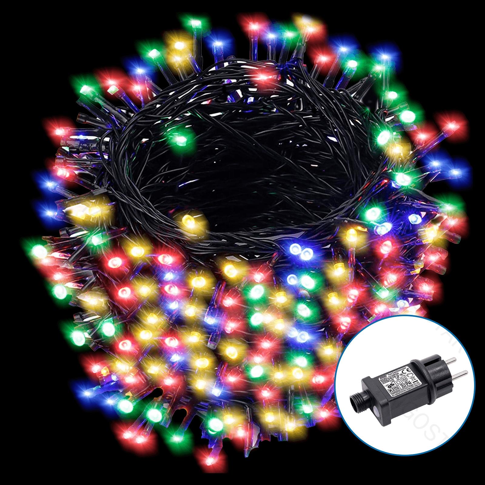 Low voltage flat string lights, RGBY, 7.5m