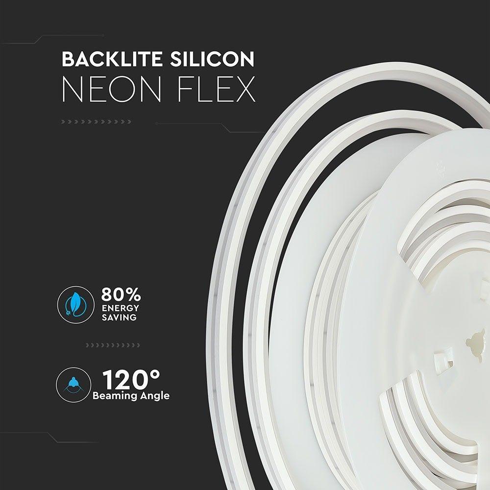 NEON FLEX, Barwa:6400K/ Zasilanie: 24V, Rolka:10m, VTAC, SKU 2570