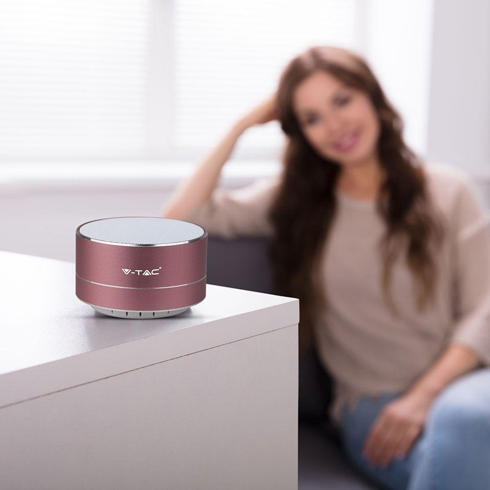 VT-6133 METAL BLUETOOTH SPEAKER-400mah BATTERY-ROSE GOLD