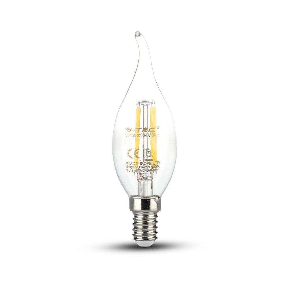 VT-1997 4W LED CANDLE FLAME FILAMENT BULB COLORCODE:6400K E14