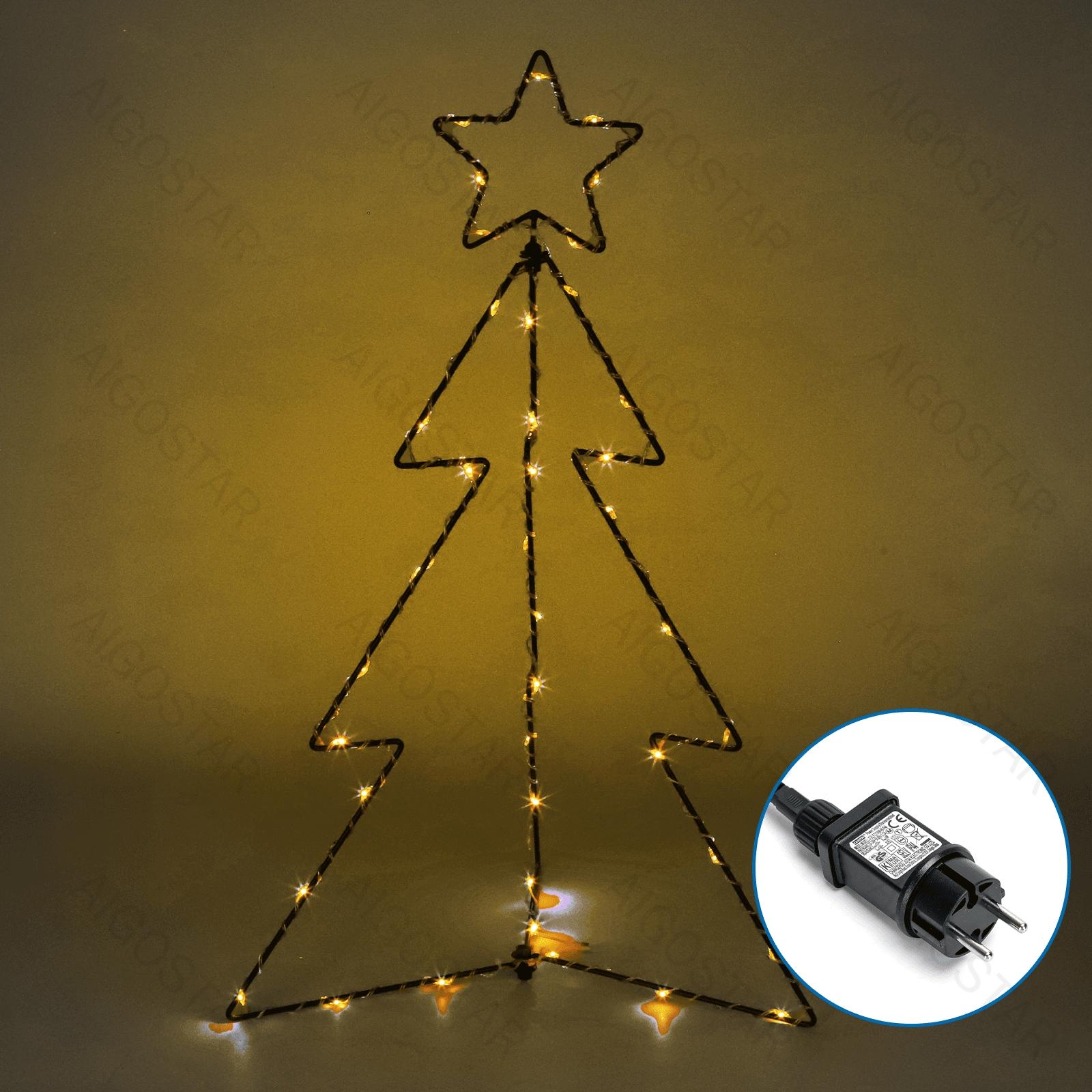 Christmas decoration - low-voltage 3D Christmas tree light, natural white, 3.7m