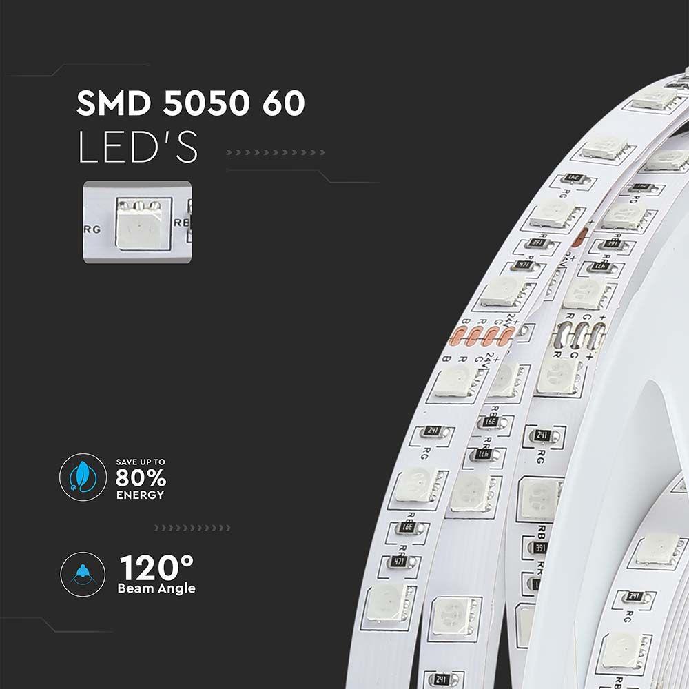 VT-5050 60 10W/M LED STRIP LIGHT 6400K 24V IP20 (5M/ROLL)(PRICE PER M)