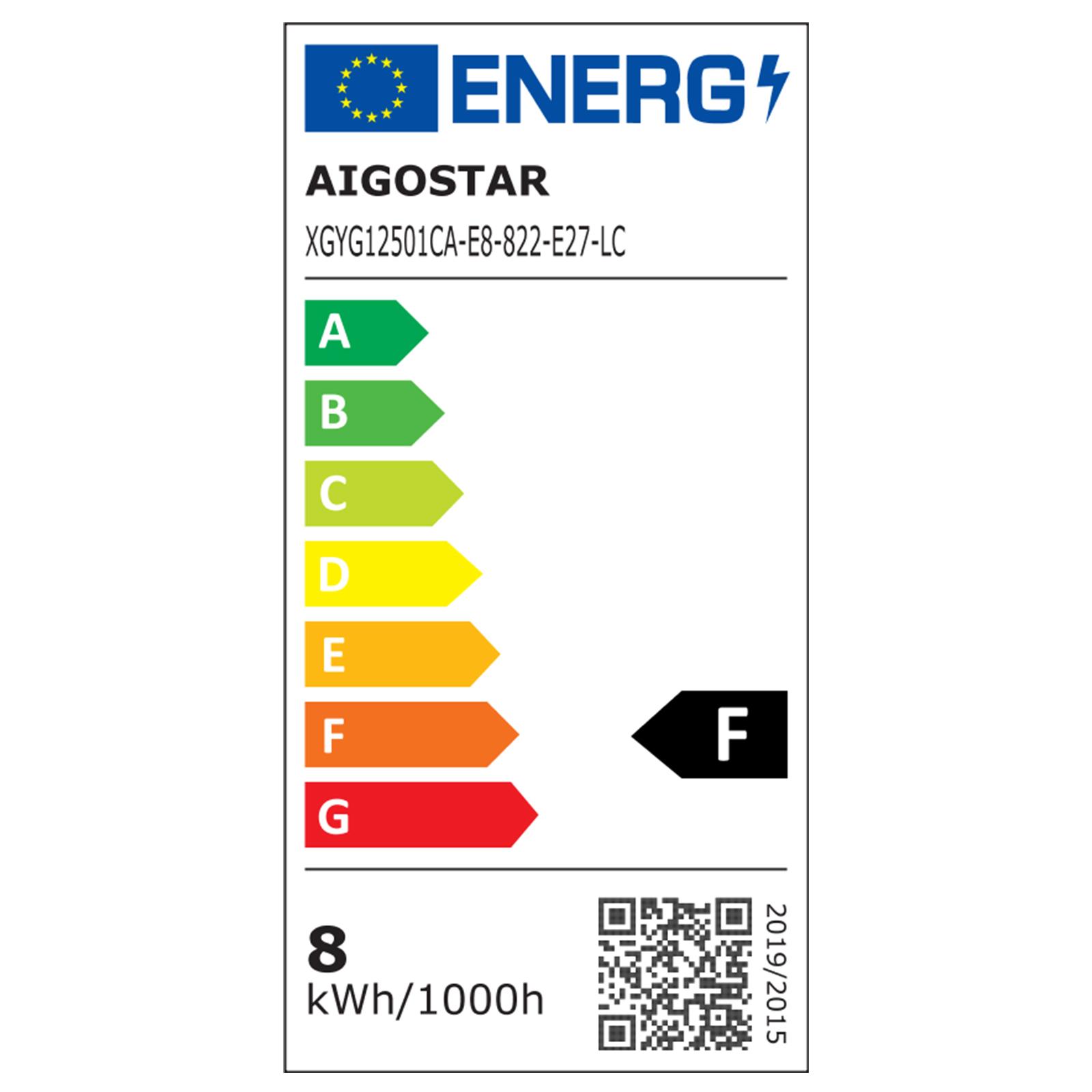 LED Filament Bulb (Amber) G125 E27 8W