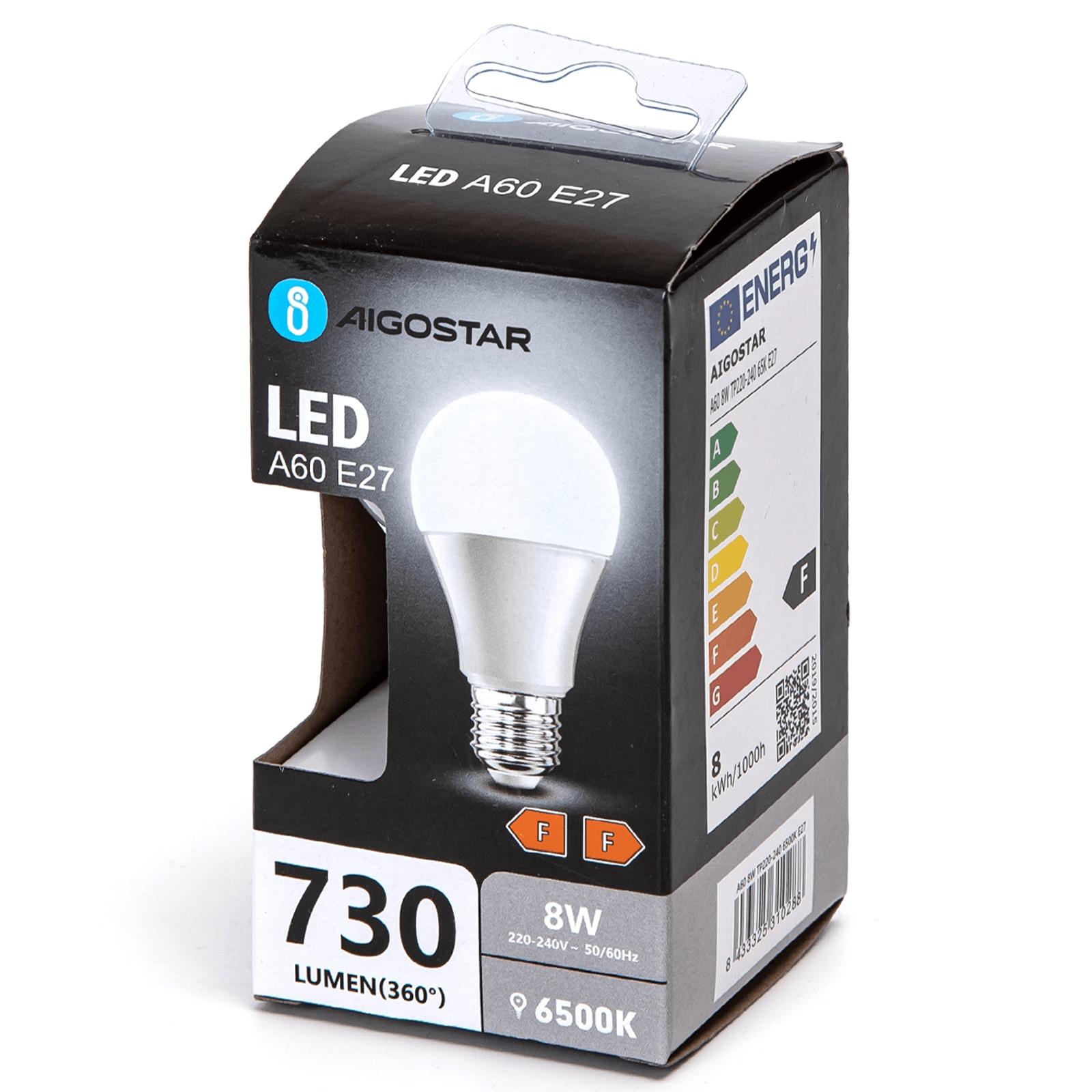 LED E27 A60 8W Barwa Zimna