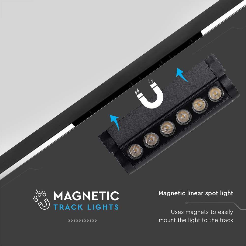 5W Lampa LED na szynoprzewód MAGNETIC regulowana, Barwa: 4000K, Obudowa: Czarna , VTAC, SKU 10257