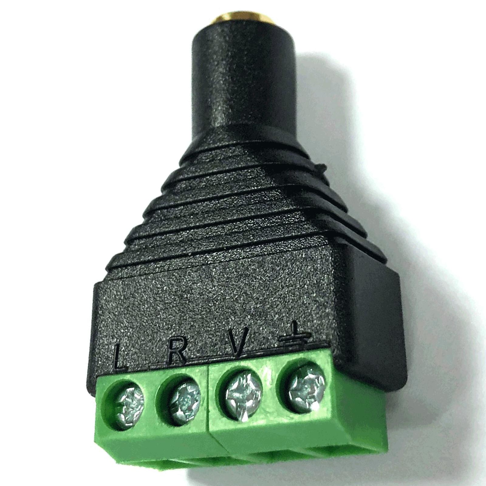 Screw Terminal 3.5MM Audio Male to AV Black & green