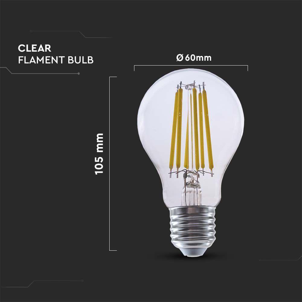 VT-2334 4W A60 FILAMENT BULB CLEAR COVER 4000K E27 210LM/W