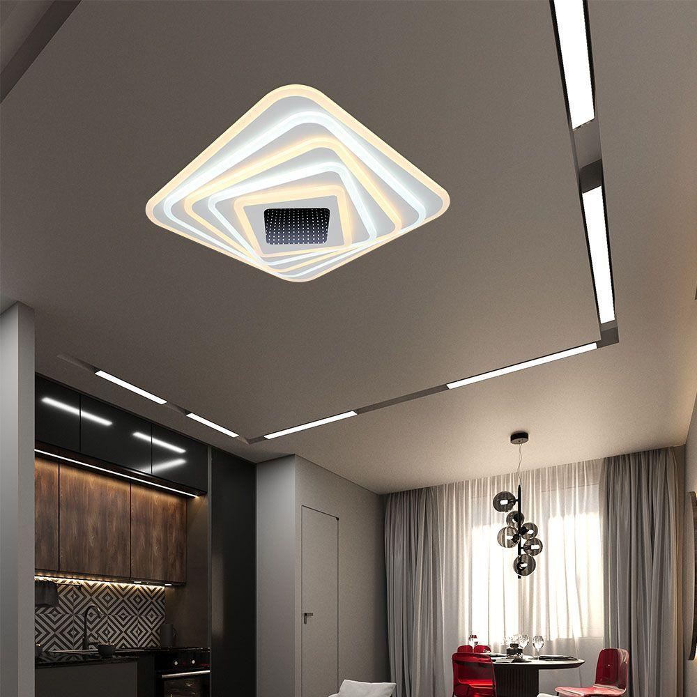 VT-7958 150W LED SMART DECORATIVE CEILING LAMP 50x50x7CM 3IN1 DIMMABLE+REMOTE CONTROL