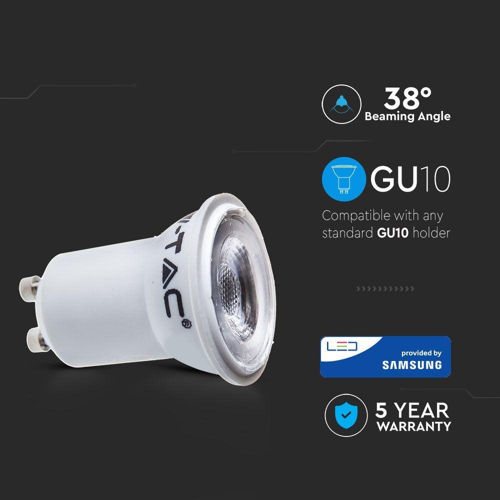 2W GU10 Żarówka LED mini MR11, Chip SAMSUNG, Barwa:3000K, Trzonek:GU10 , VTAC, SKU 869