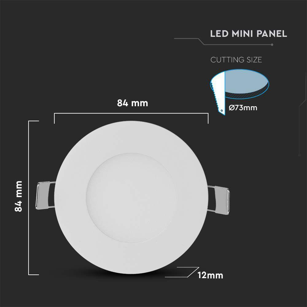 VT-307 3W LED PANEL LIGHT 2700K ROUND