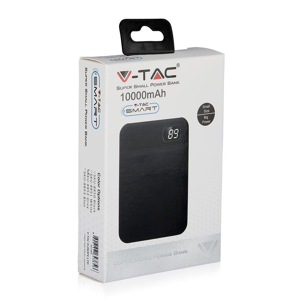 Power Bank, 3.7V, 10000mAh/37wh, 5V, Szary, VTAC, SKU 8852