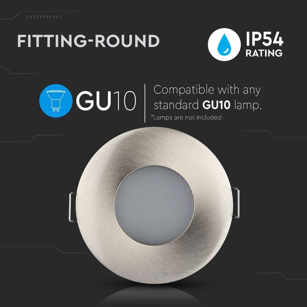 VT-787 GU10 FITTING ROUND SATIN NICKLE