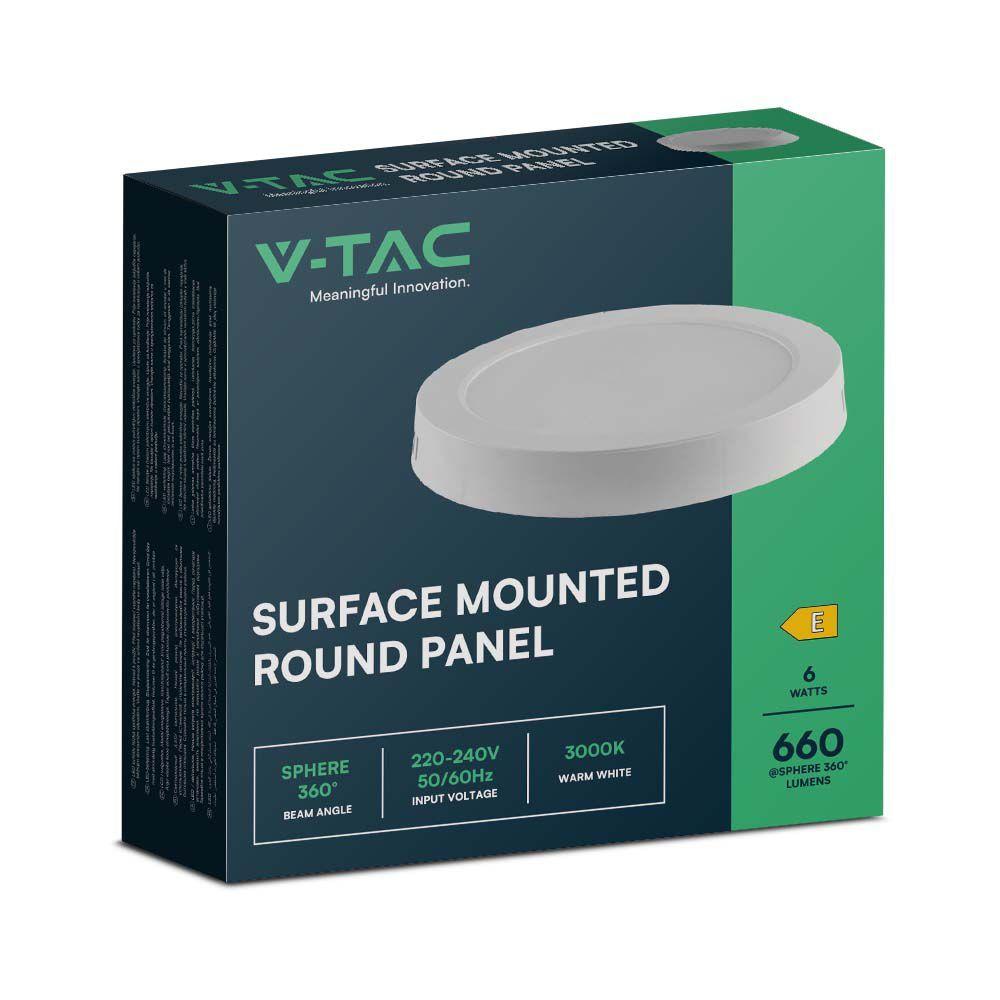 VT-60006 6W BACKLIT SURFACE MOUNTED PANEL 6500K RD