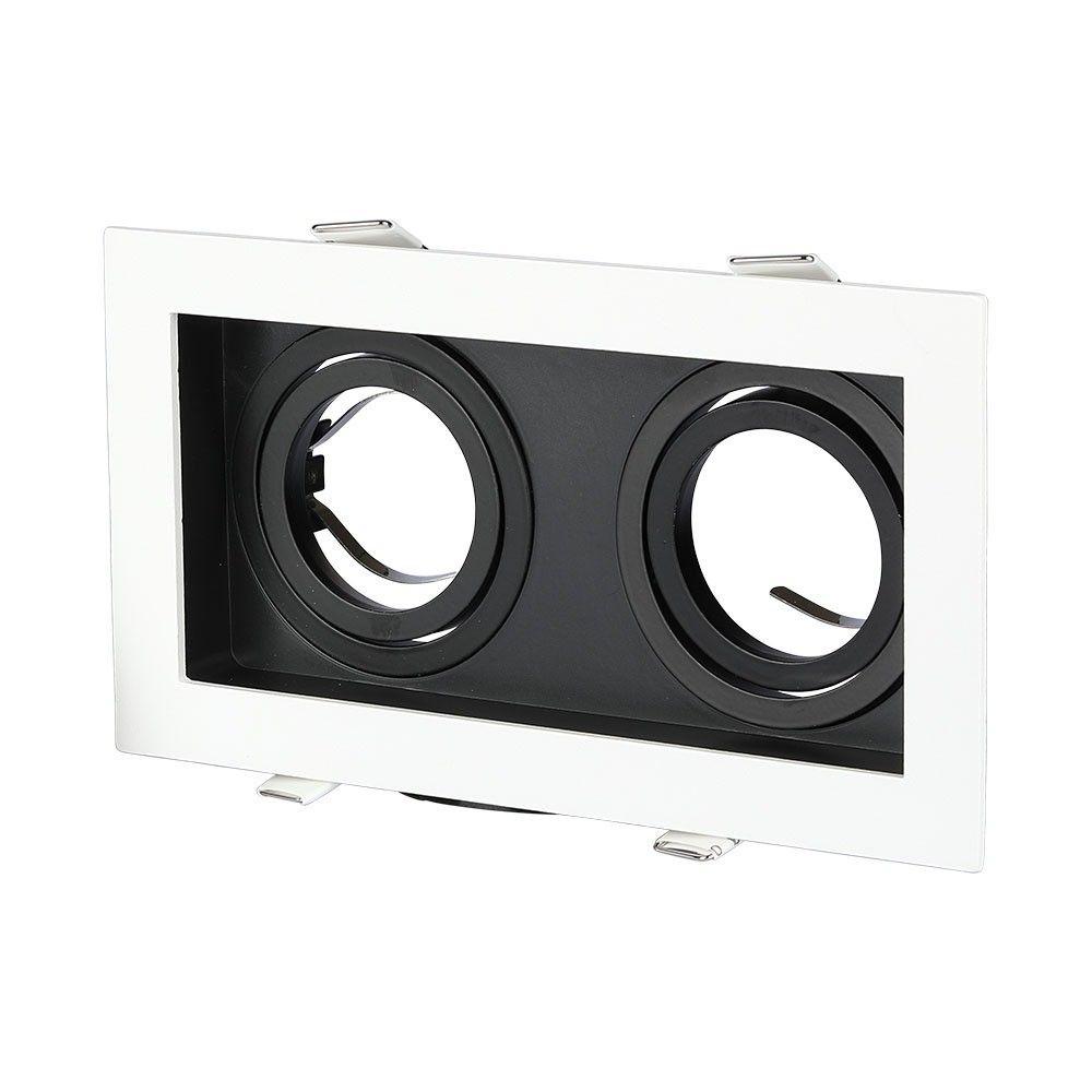 VT-886 2xGU10 FITTING SQUARE-WHITE+BLACK