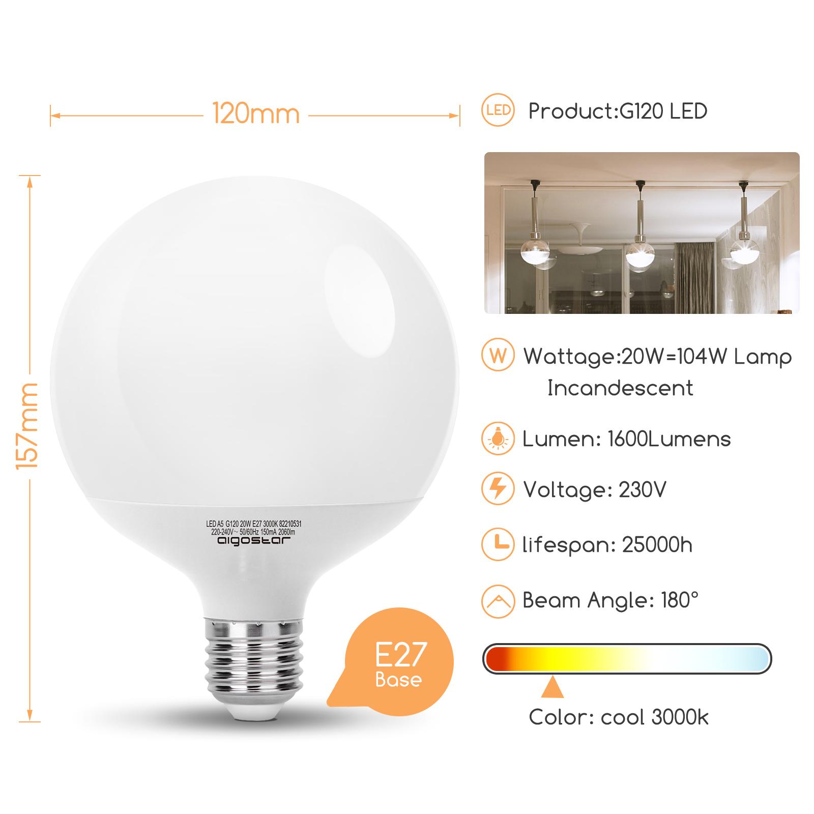 LED E27 20W G120