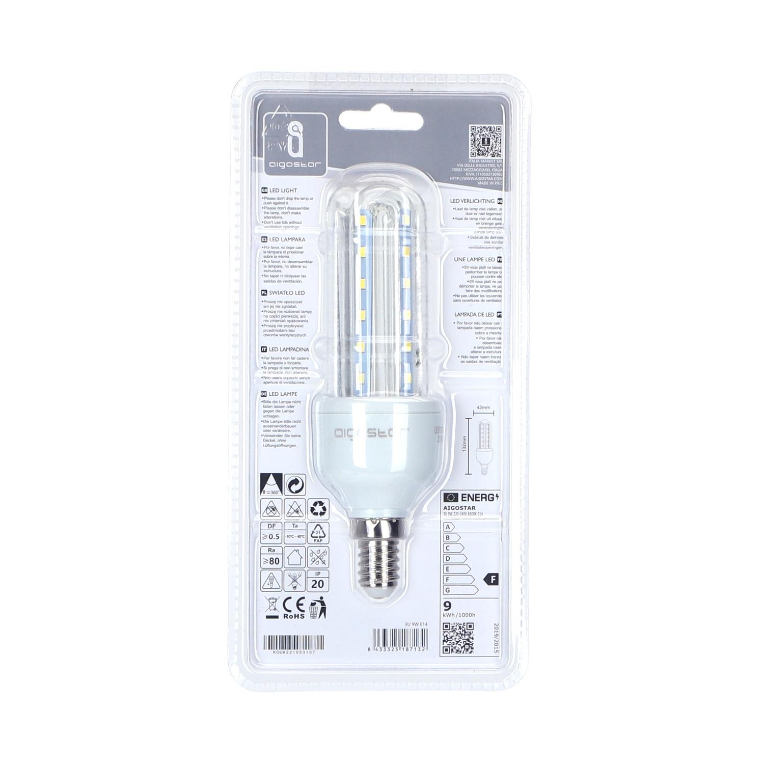 LED E14 9W U-tube