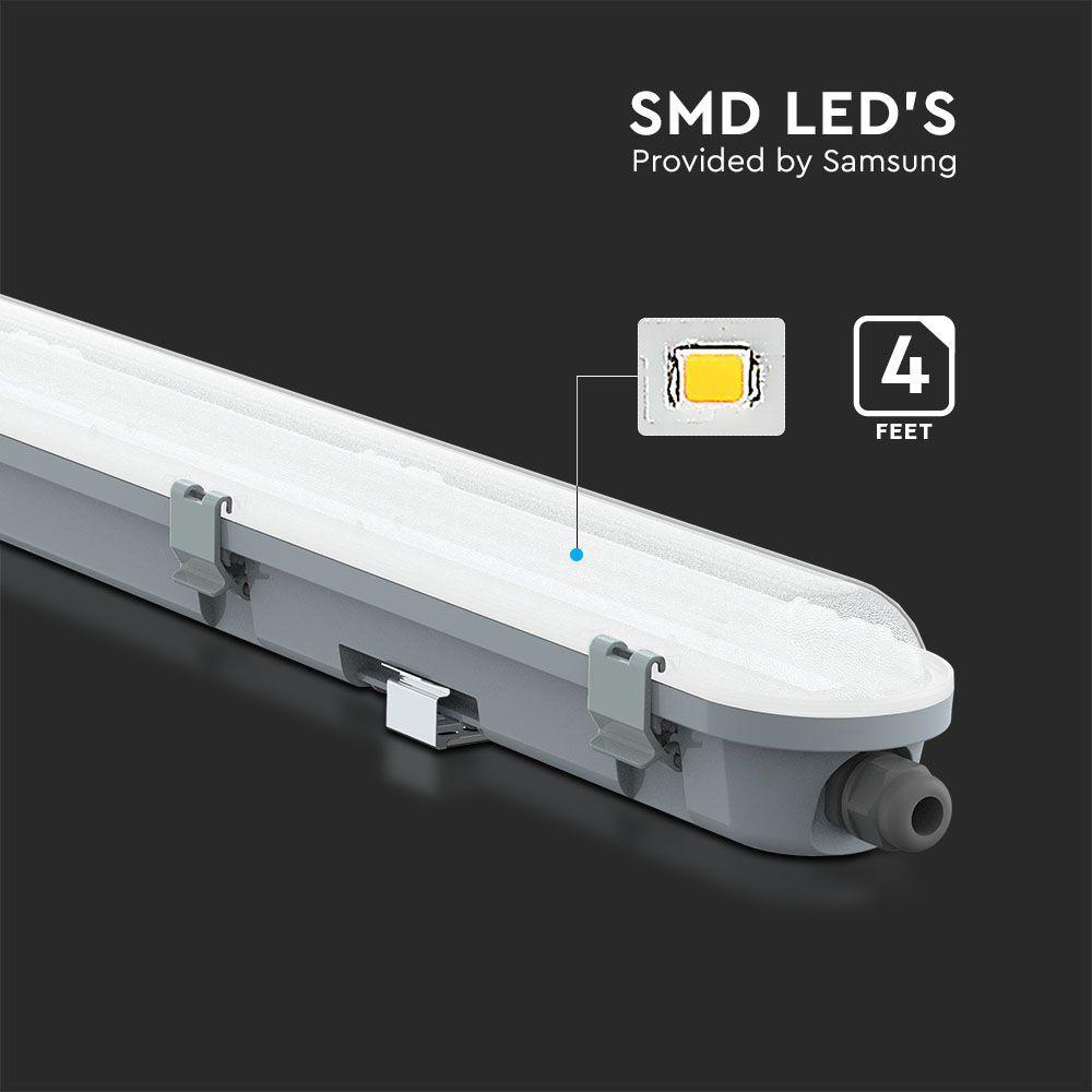 VT-120036 36W LED WP LAMP FITTING 120CM SAMSUNG CHIP MILKY COVER 6500K