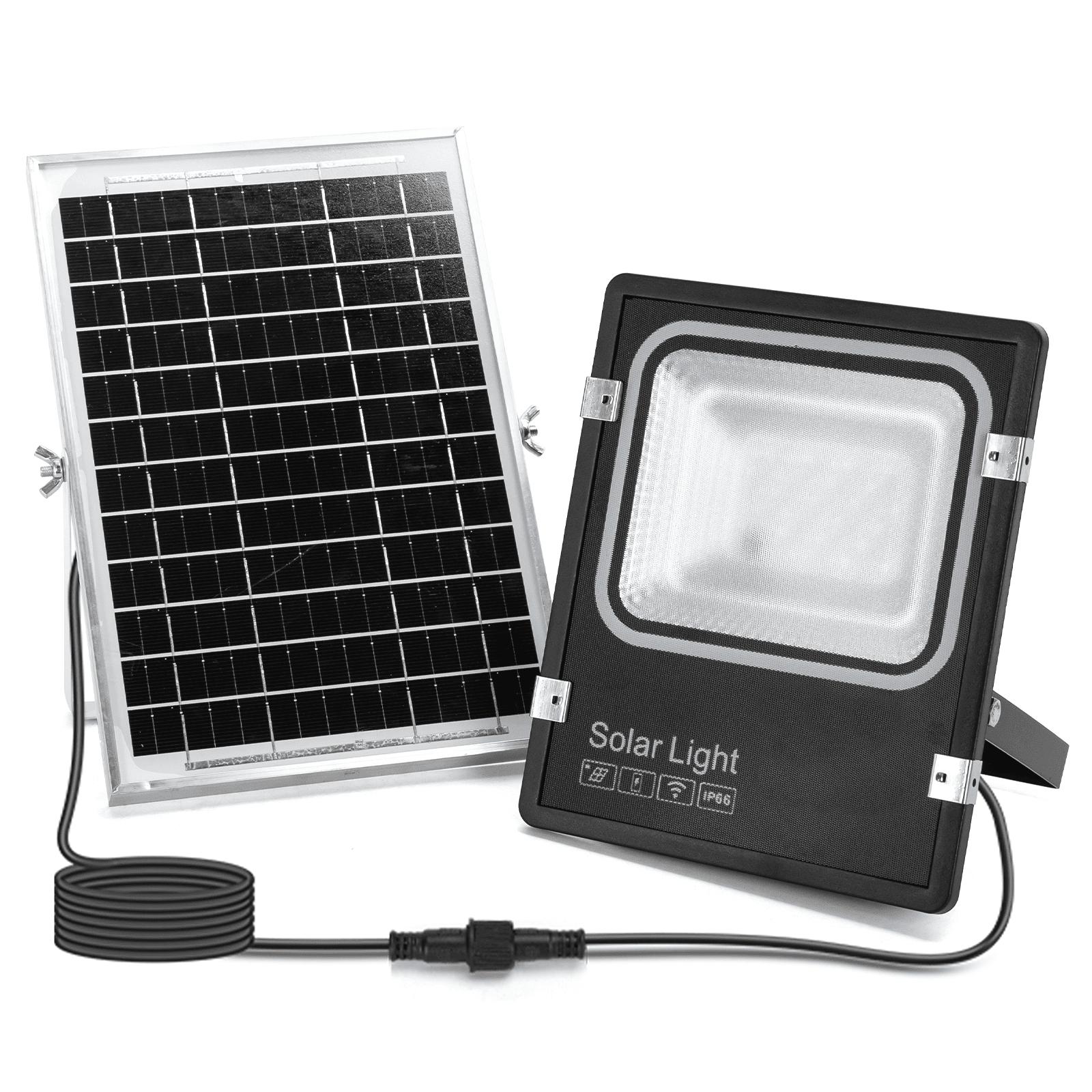 LED FLOOD LIGHT WITH SOLAR PANEL /08 Series/ 5M LINE/50W /RGB