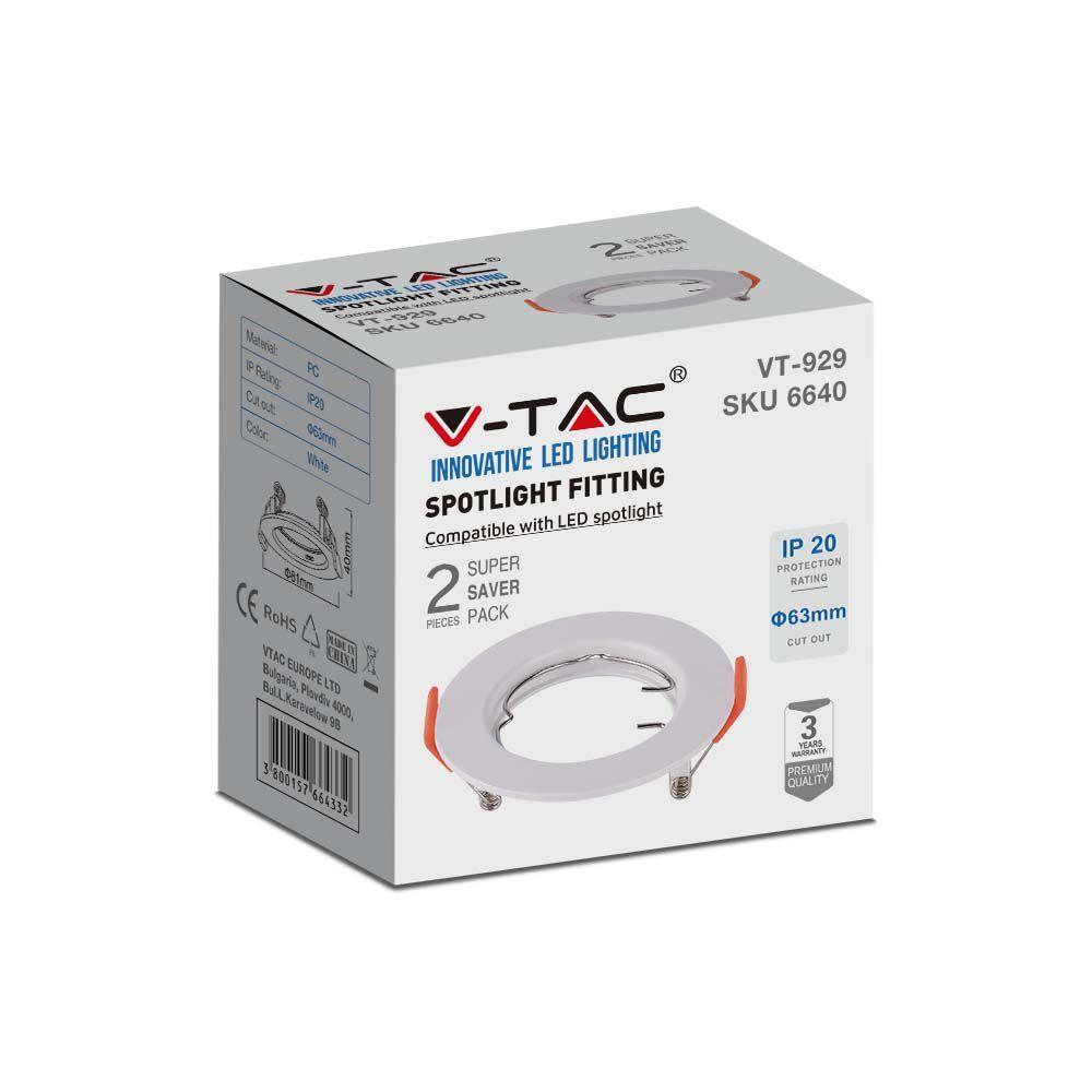 VT-929 GU10 FITTING ROUND WHITE