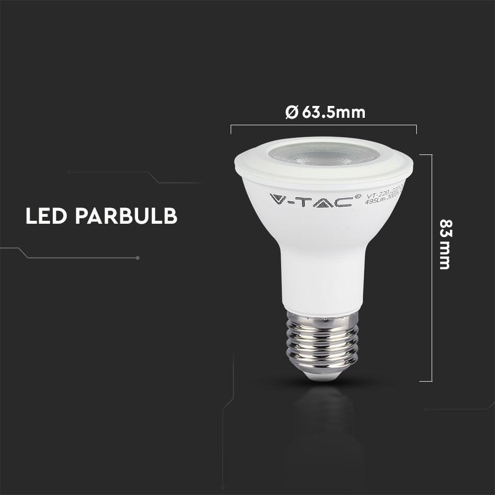 VT-220 7W PAR 20 PLASTIC BULB-SAMSUNG CHIP 4000K E27