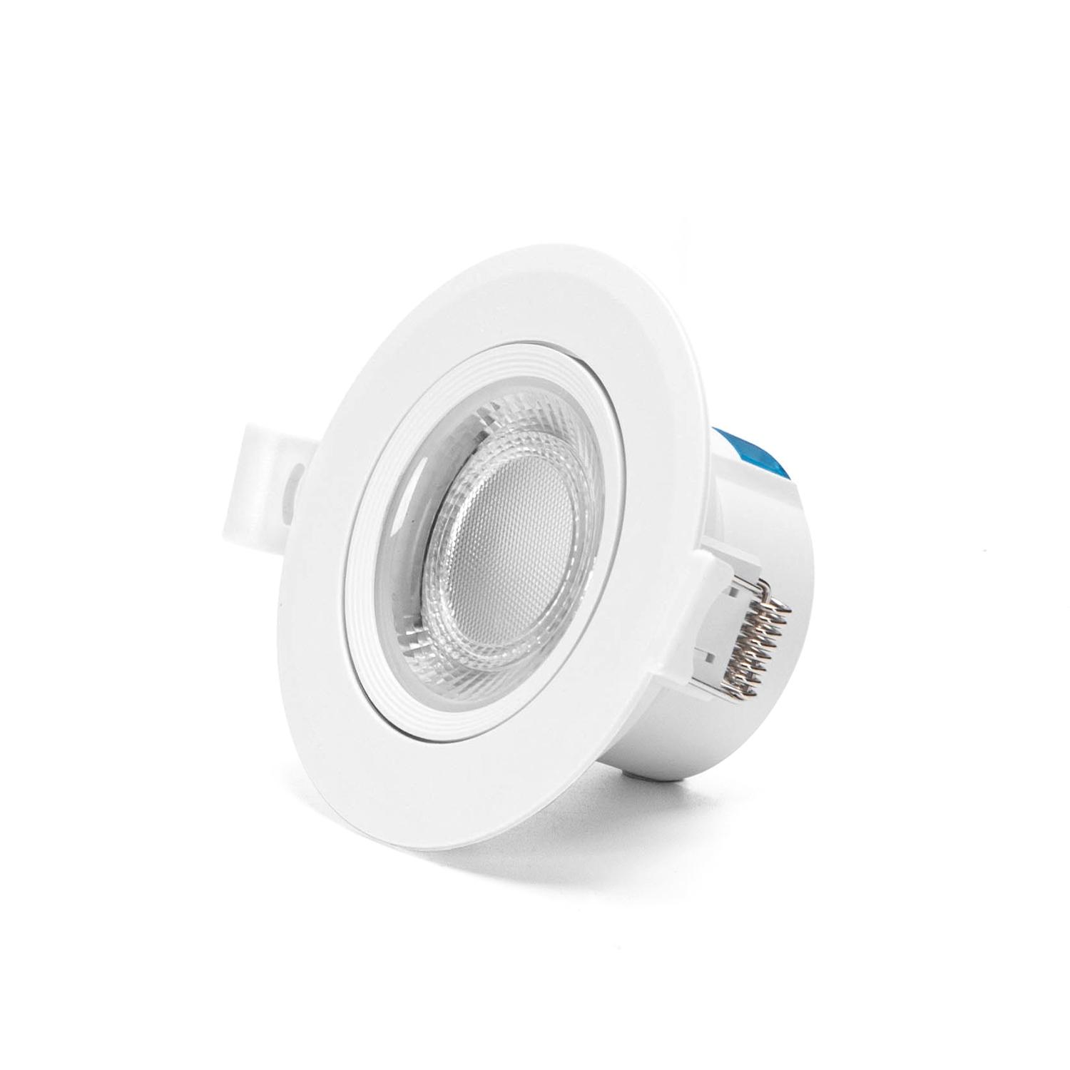 Podtynkowy okrągły downlight LED z regulowanym kątem 5W Żółte światło