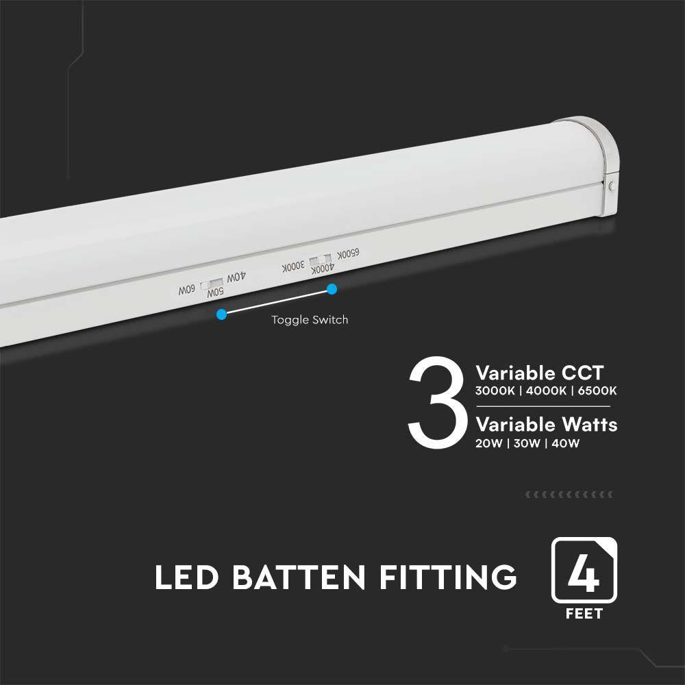 20W/30W/40W Belka oświetleniowa LED 120cm, Moduł awaryjny z sensorem, Chip SAMSUNG, Barwa:3w1, Skuteczność 150lm/W, VTAC, SKU 7014