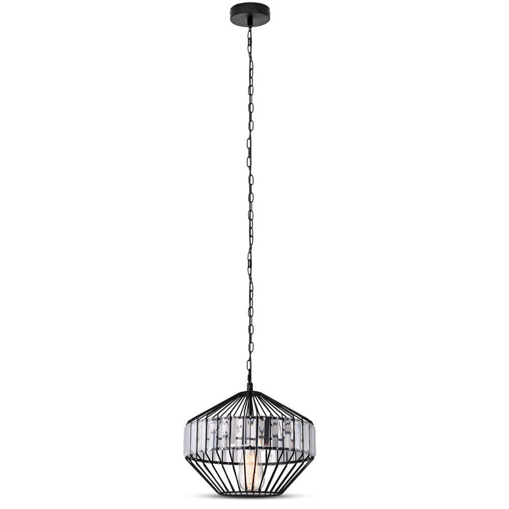 Lampa Wisząca, M, Klosz: Drut + Kryształki, Czarny, Średnica: 330, VTAC, SKU 3956