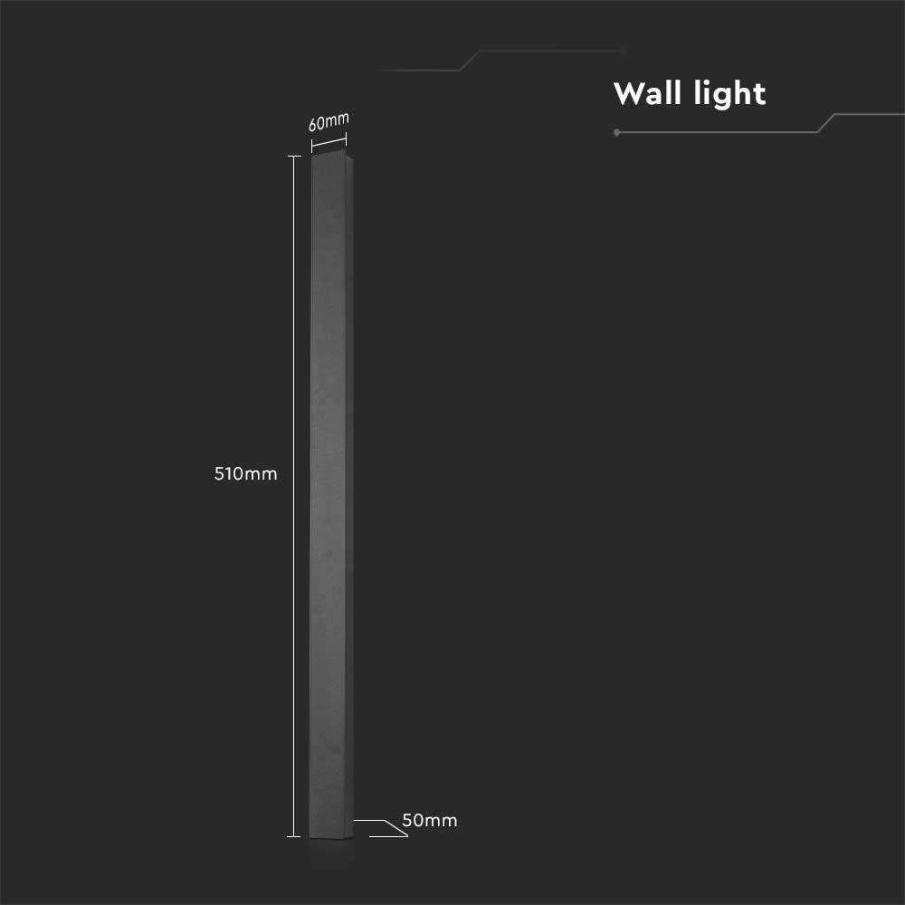 VT-1173 10W LED LINEAR WALL LIGHT (510*60*50mm) 3000K ANTHRACITE BODY IP65