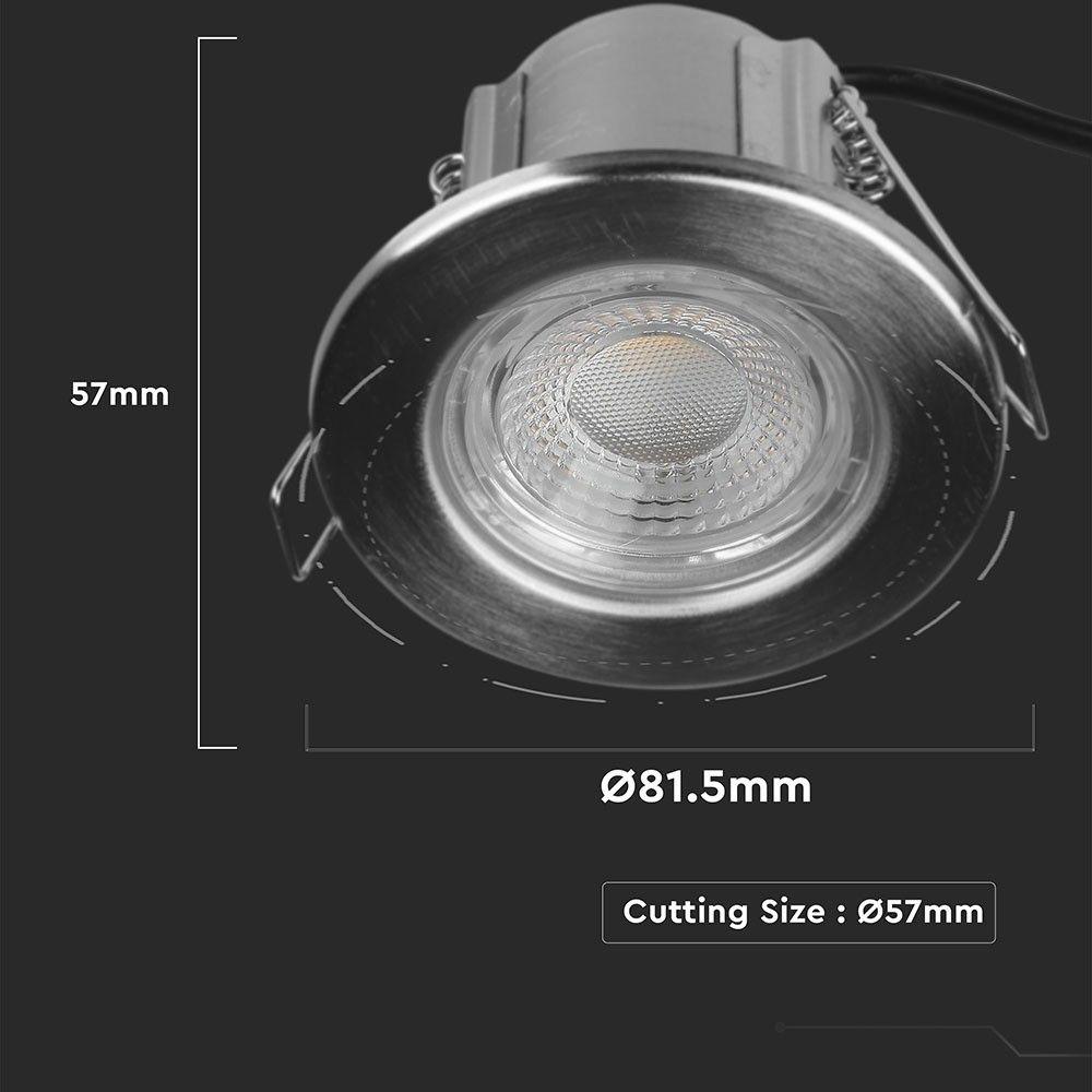 VT-885 5W SPOTLIGHT FIRERATED FITTING SAMSUNG CHIP 4000K -NICKLE DIMMABLE