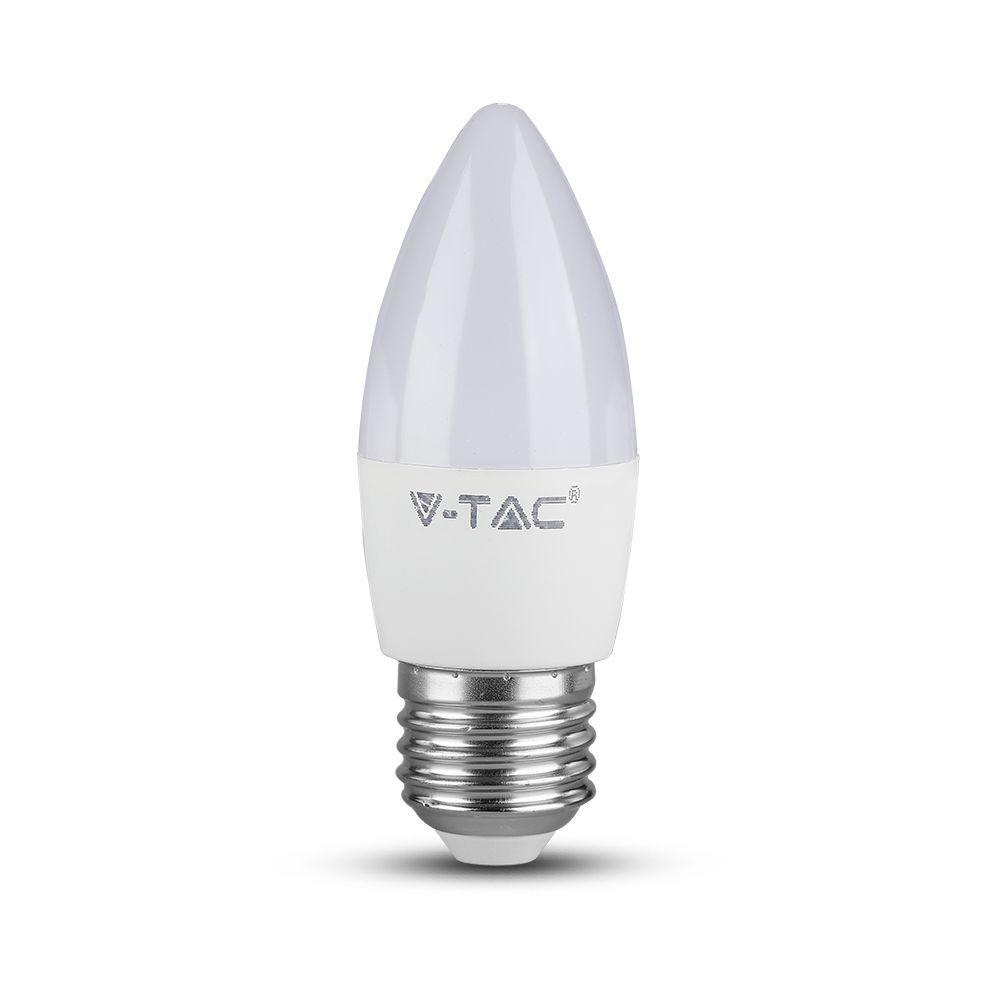 4.5W Żarówka LED C35, Barwa:6500K, Trzonek: E27, VTAC, SKU 2143441