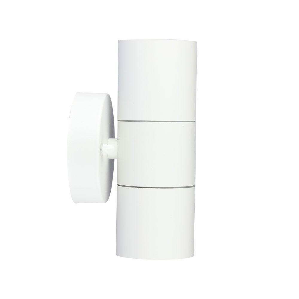 VT-7622 GU10 2 WAY WALL FITTING,STAINLESS STEEL BODY, IP44 (MATT WHITE)