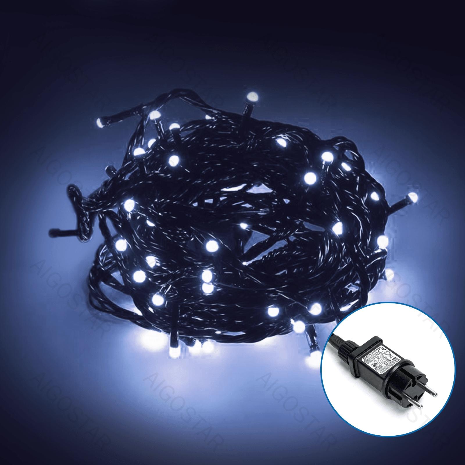 Low voltage flat string lights, cold white, 20m