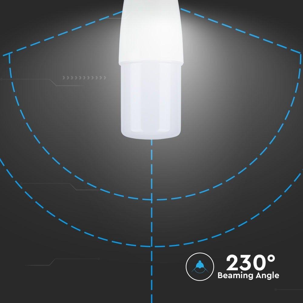 VT-248 8W T37 PLASTIC BULB-SAMSUNG CHIP 6400K E14