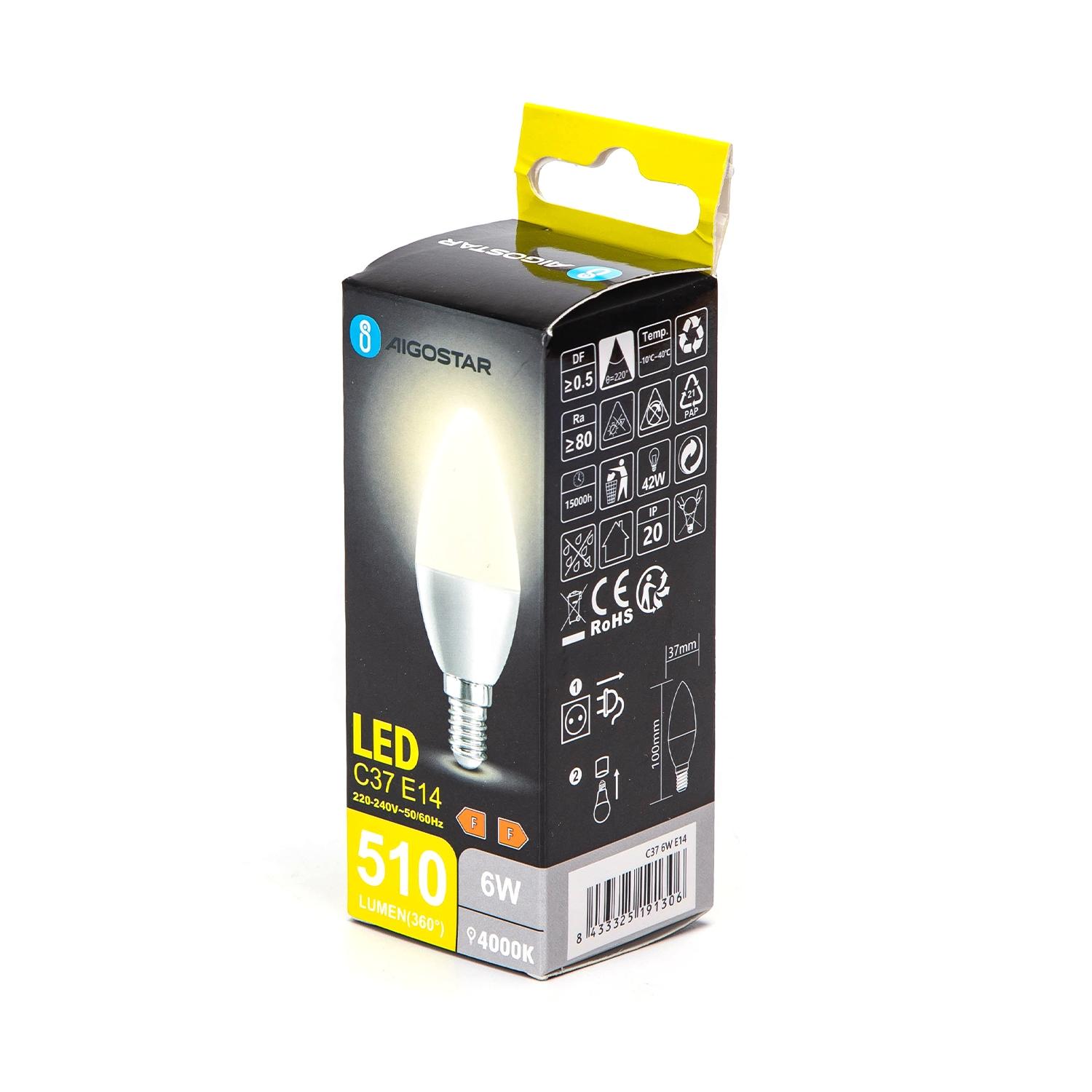 LED E14 C37 6W