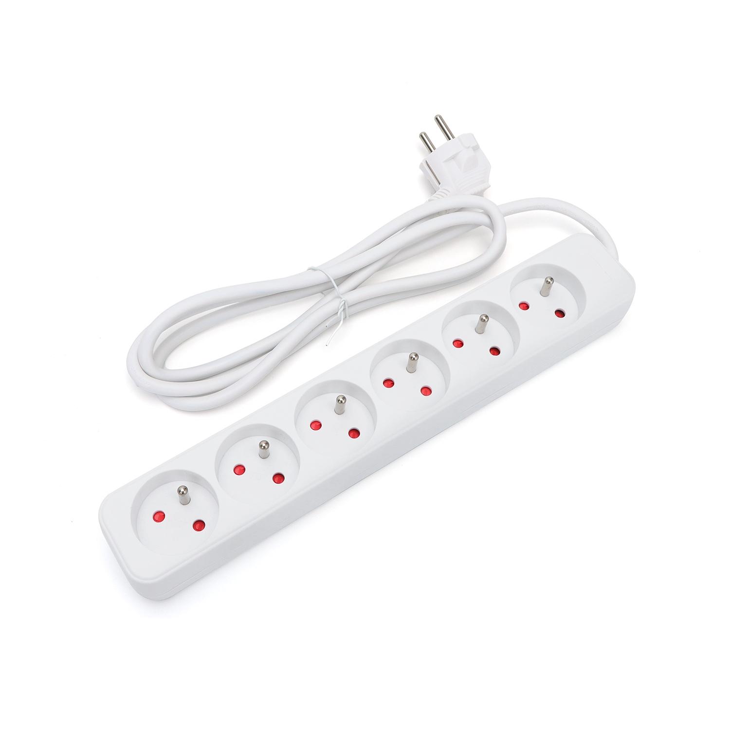 Power strips 6-way 1.5m H05VV-F 3G1.0m㎡ White