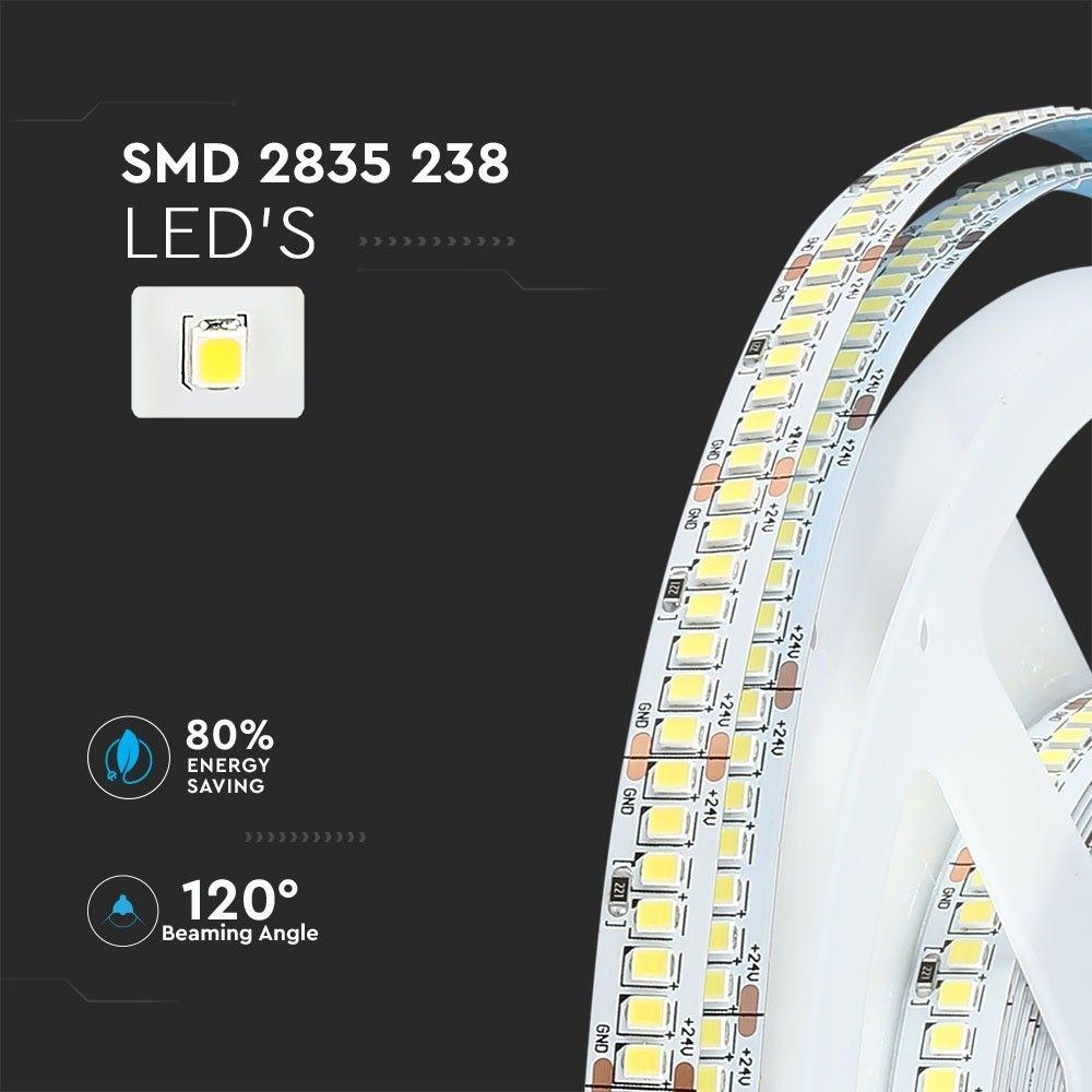 VT-2835-238 17W/M LED STRIP LIGHT 4000K IP20 24V (150LM/W) (5M/ROLL)