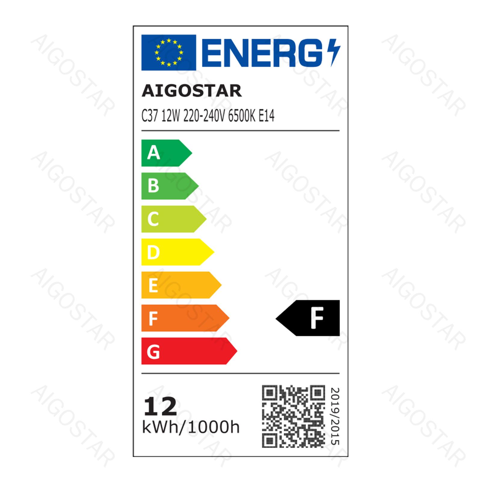 LED A5 C37 E14 12W 6500K/COLOR BOX