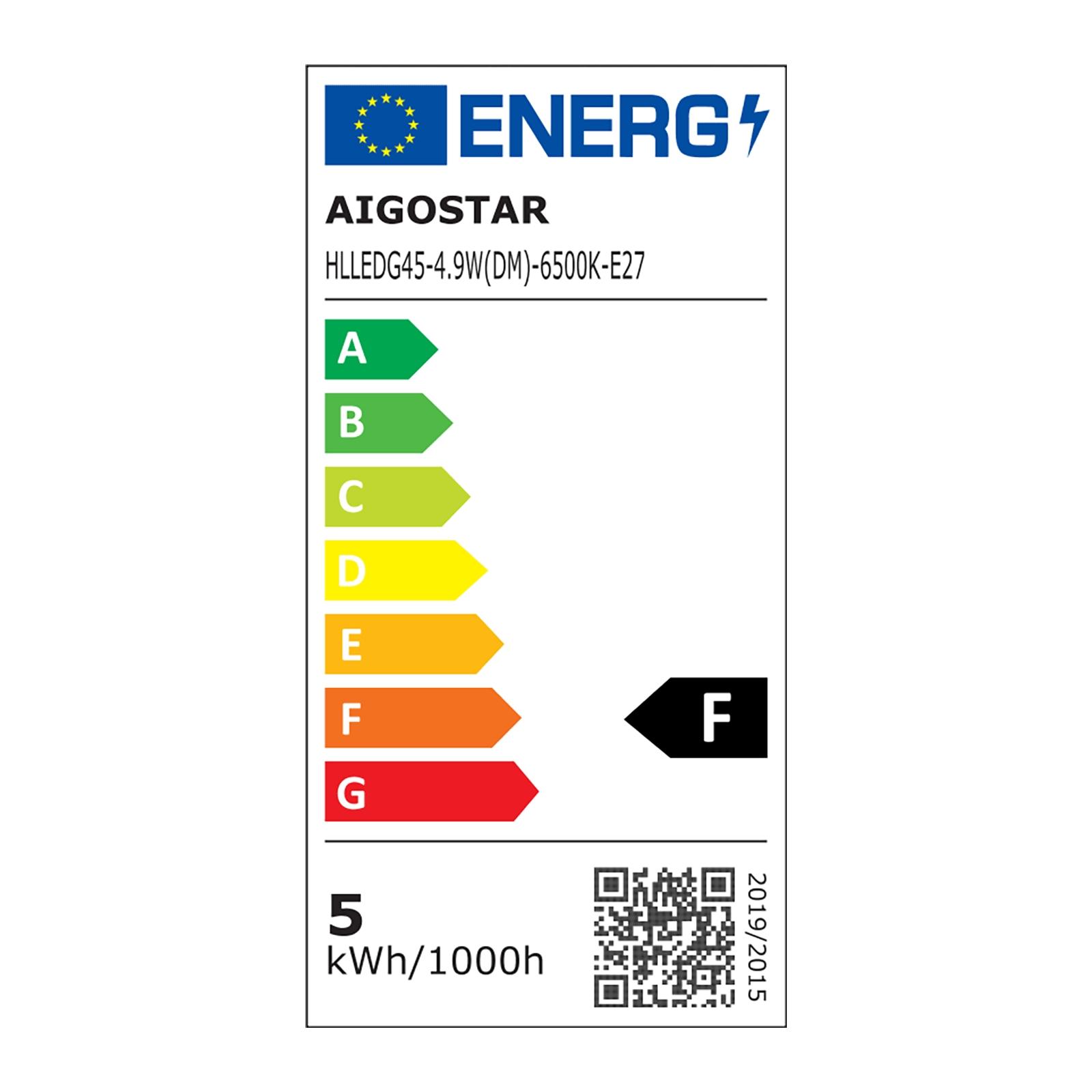 LED dimmable bulb G45 E27 4.9W 6500K