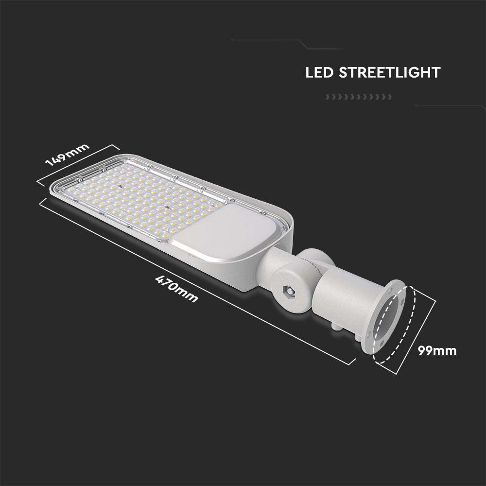 70W Lampa uliczna LED z regulowanym uchwytem, Chip SAMSUNG, Barwa:4000K, Obudowa: Szara , VTAC, SKU 20438