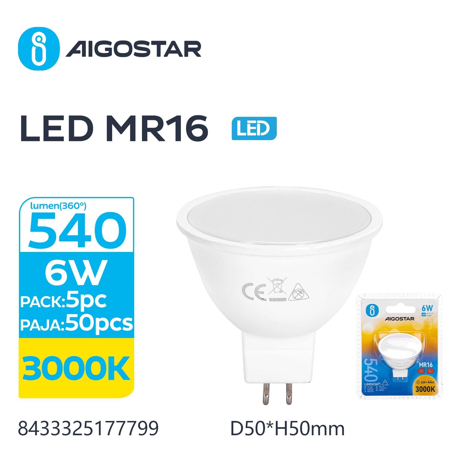 LED MR16 6W(6W,3000K,540lm)