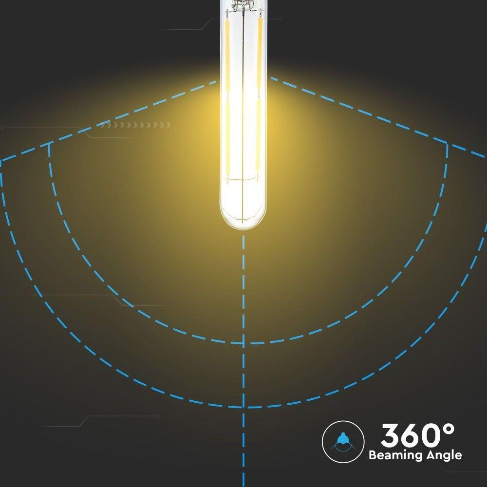 4W LED T20 Żarówka LED Filament, Klosz Przezroczysty, Barwa:4000K, Trzonek:E14, VTAC, SKU 2702