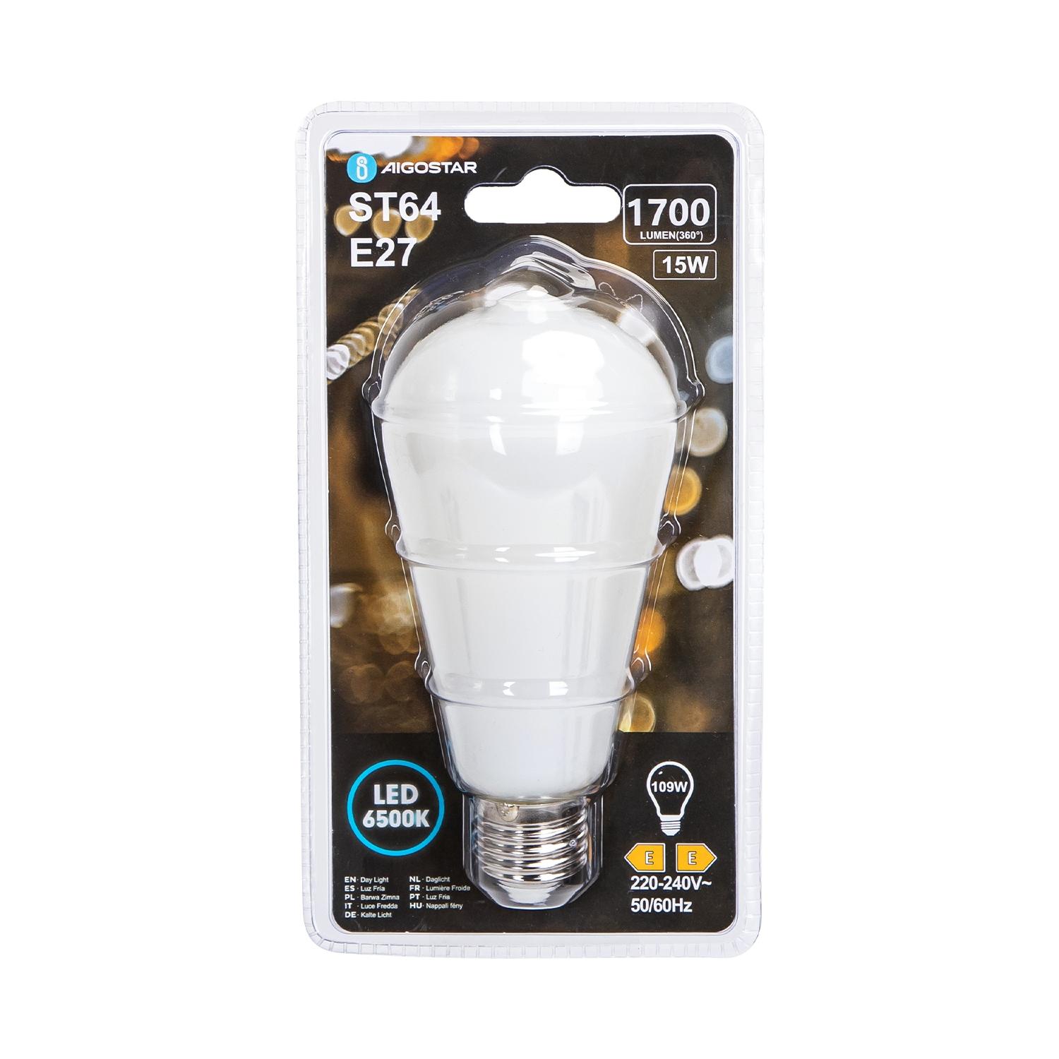 LED milky white lampshade filament bulb ST64 E27 15W