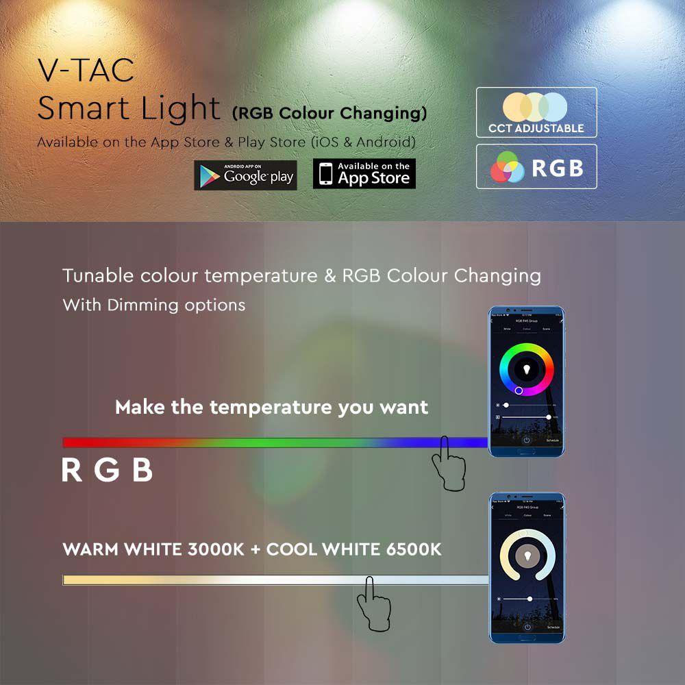 4W Lampa nastrojowa LED WIFI, Kompatybilna z Amazon Alexa i Google Home     , VTAC, SKU 405861